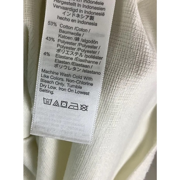 Madewell Sz M Tie Front Cropped Tank Top Cream Cotton Polyester V Neck Style - Picture 5 of 6